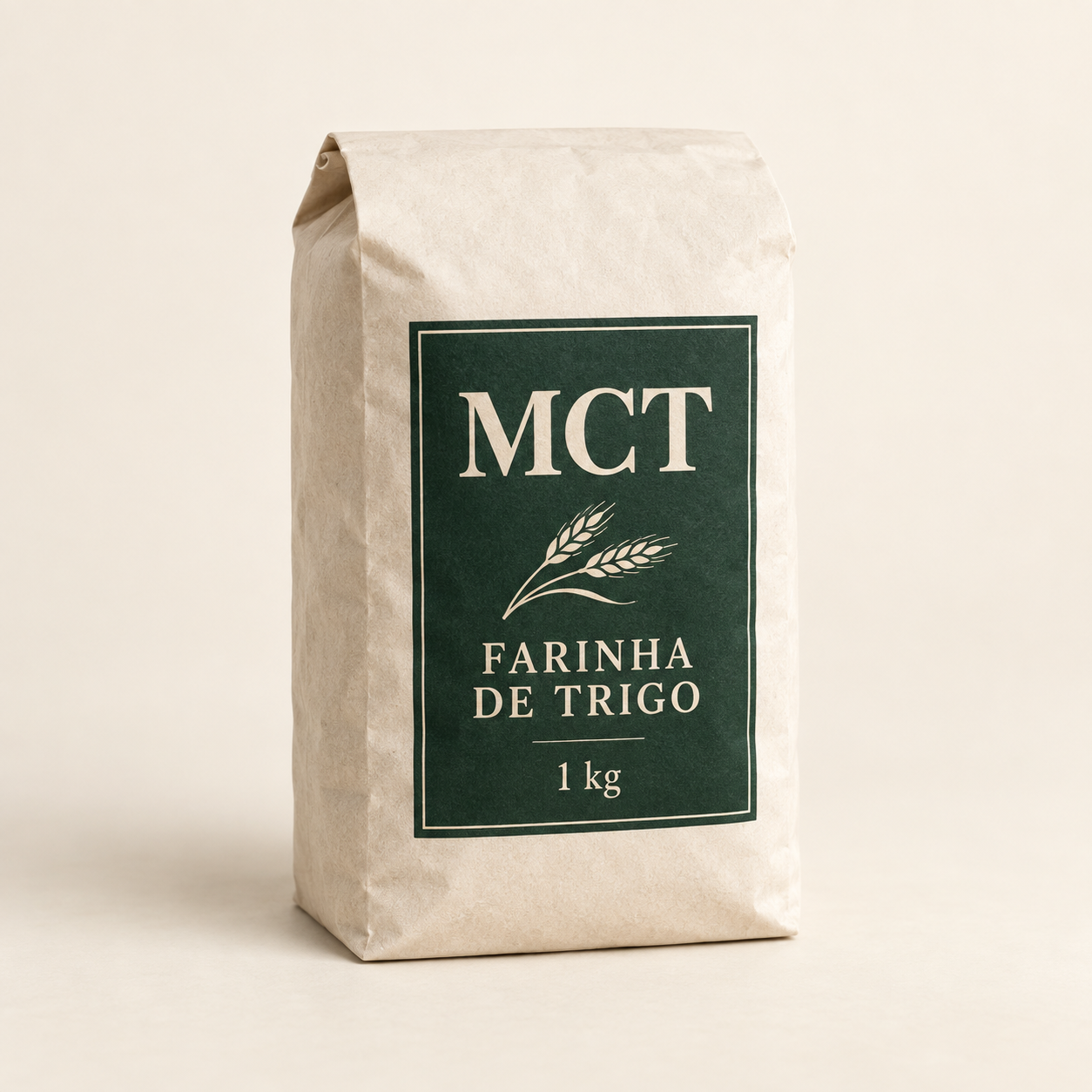 Conceito de embalagem MCT de farinha de trigo